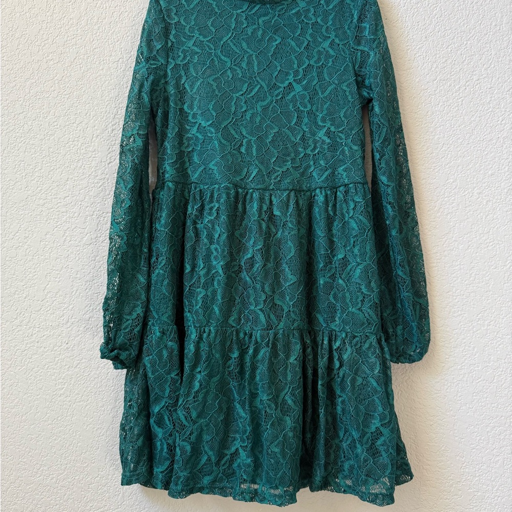 Art Class Teal Lace Kids Formal Dress